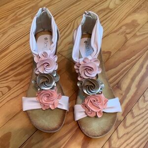 Patrizia by Spring Step. Pink Floral Women's Wedge Sandals. EU 39 / US 8.5, 9